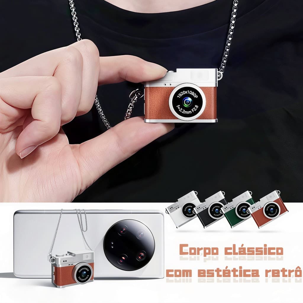 Câmera Digital Retro CCD 1080P - Mini Cam com Tela Portátil Vintage para Esportes e Filmagens