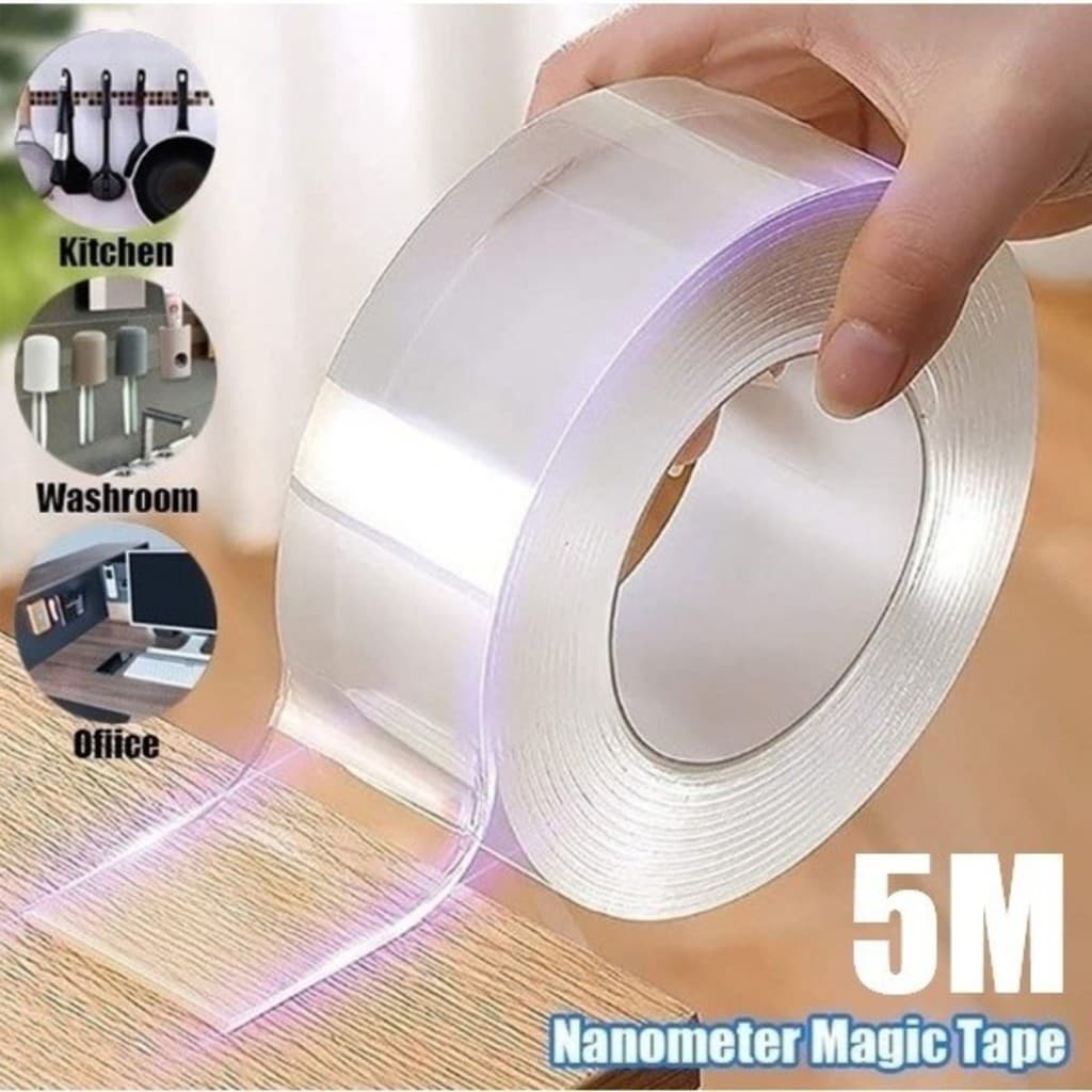 Peças Fita Dupla Face Extra Forte Transparente NanoGel Silicone Mágica Adesiva Cola na Parede Móvel Porta lulu