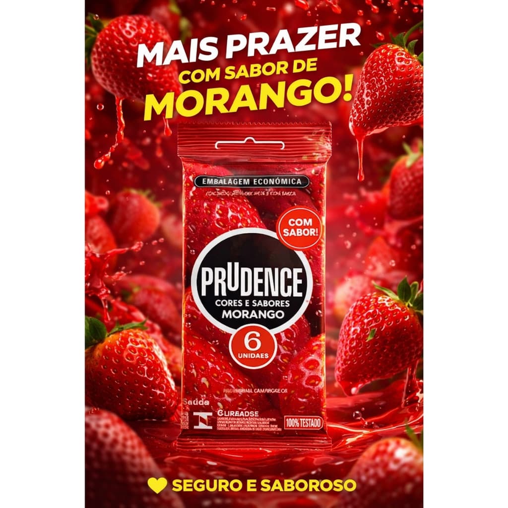 kit até 18  Preservativo Morango Prudence