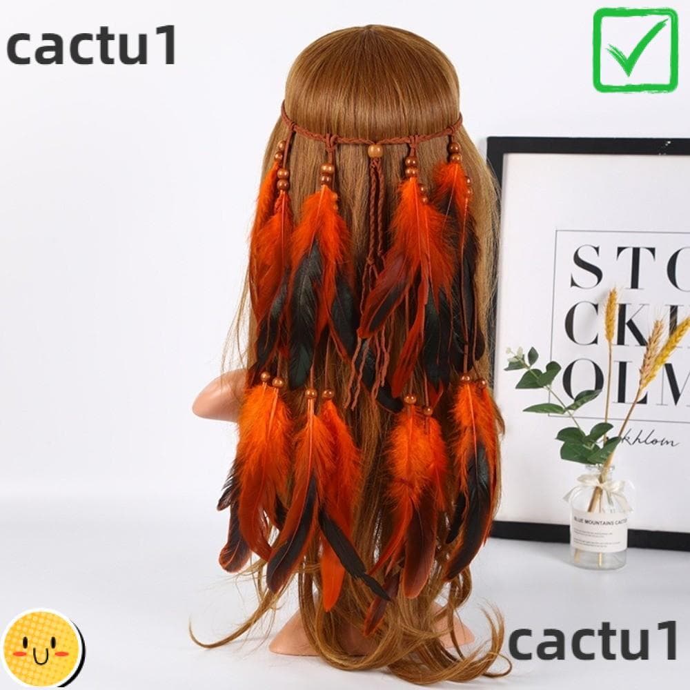 CACTU Tiara Tribal Indiana , Cocar Étnico Com Contas De Borla De Penas , Boêmia Feita À Mão