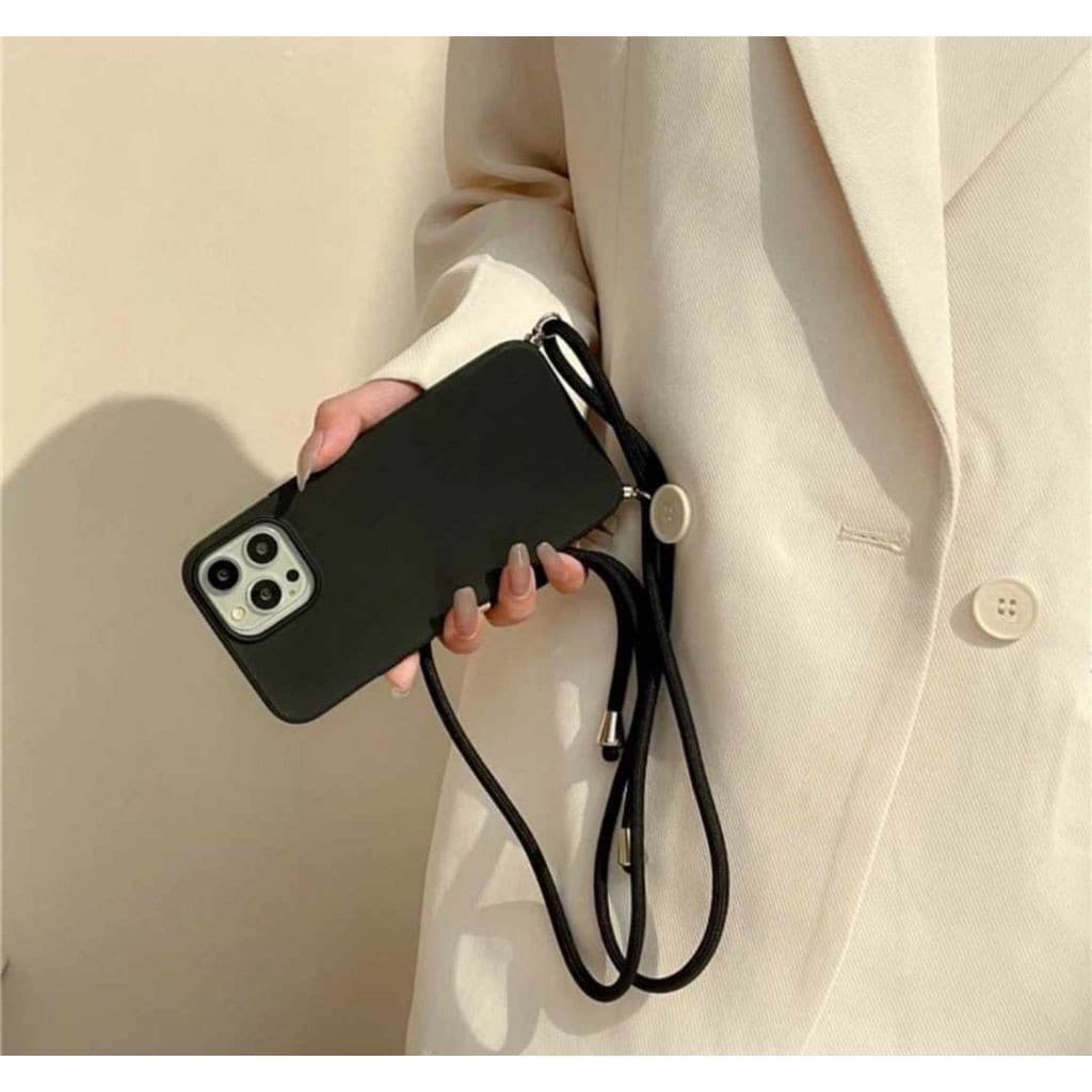 Capinha com Cordão de Veludo Luxo Protetora Aveludada para Capa  iPhone 11 12 13 14 15 16