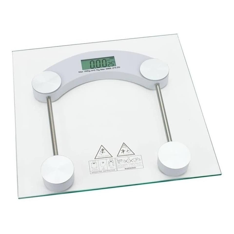 Balança Corporal Digital Vidro Temperado 180kg Cor Branco