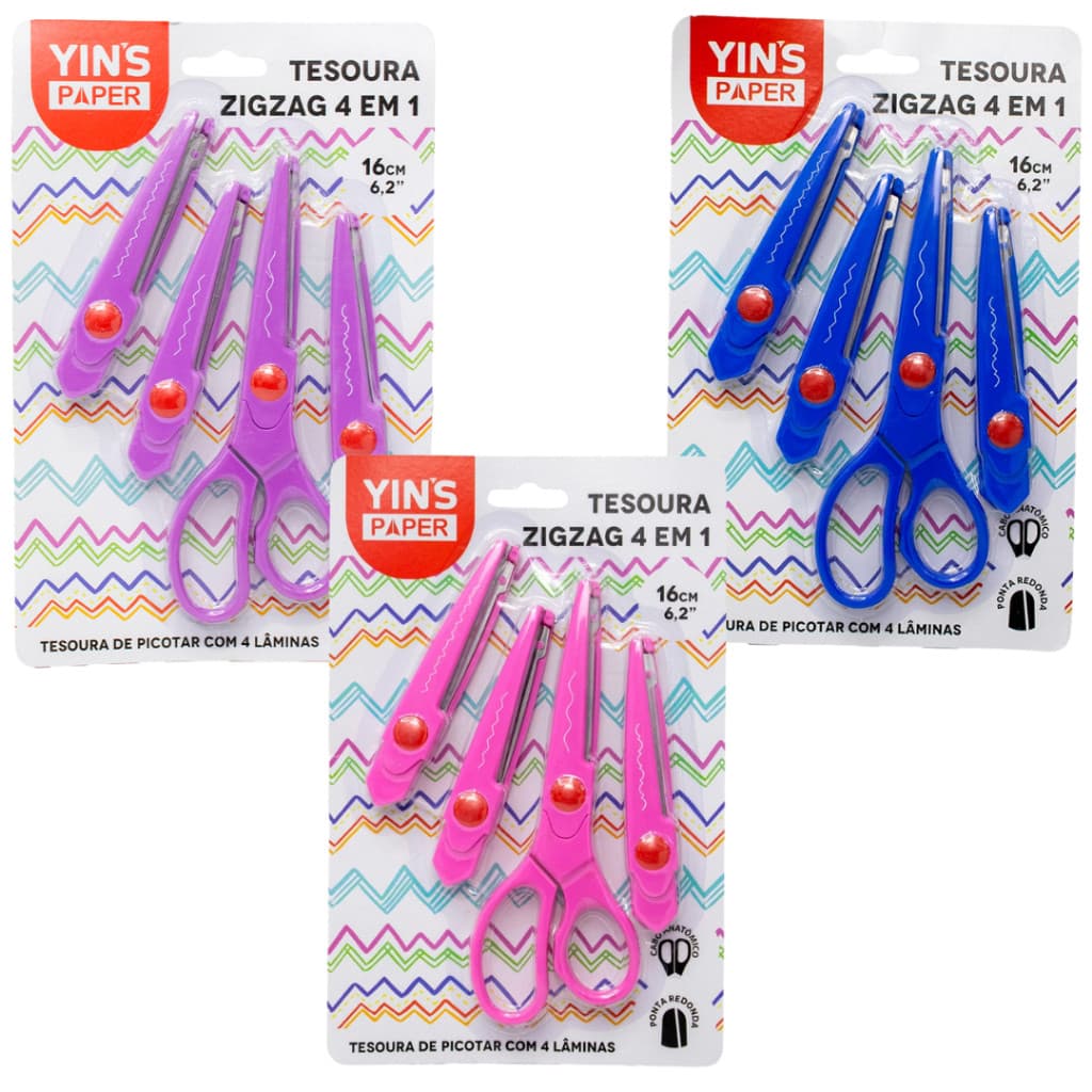 Tesoura de Picotar Troca Pontas com 4 Pontas Diferentes - Yins / WX Gift