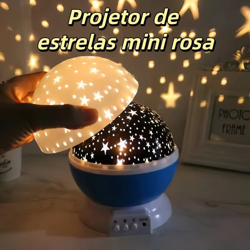 Mini Projetor de Estrelas Infantil: Luminária Rotativa com Efeito de Céu Estrelado e Galáxia