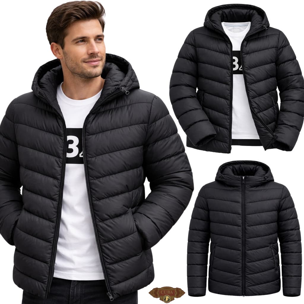 Jaqueta Masculina Bobojaco Gominho Puffer Forrada Inverno Blusa de Frio Reforçada Capuz Corta Vento