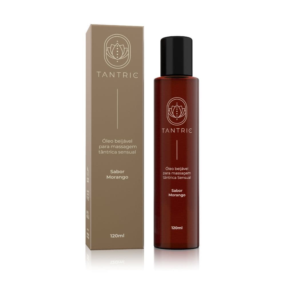Óleo para Massagem Sensual Beijável Tantric Morango - 120ml