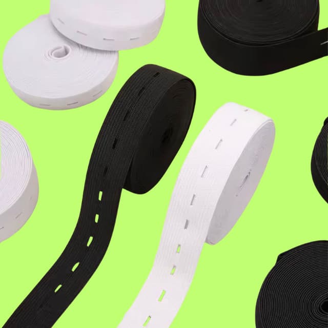 Elástico Chato Caseado Preto e Branco 1, 2, 3, 4 METROS