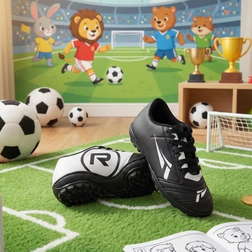 Chuteira Society Infantil Reforçada E Leve  | Sola Costurada | Cores Vibrantes TOTAL-R