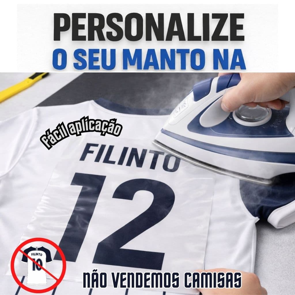 Termocolante Personalizado Nome e Número Para Camisa Futebol Facil Aplicação