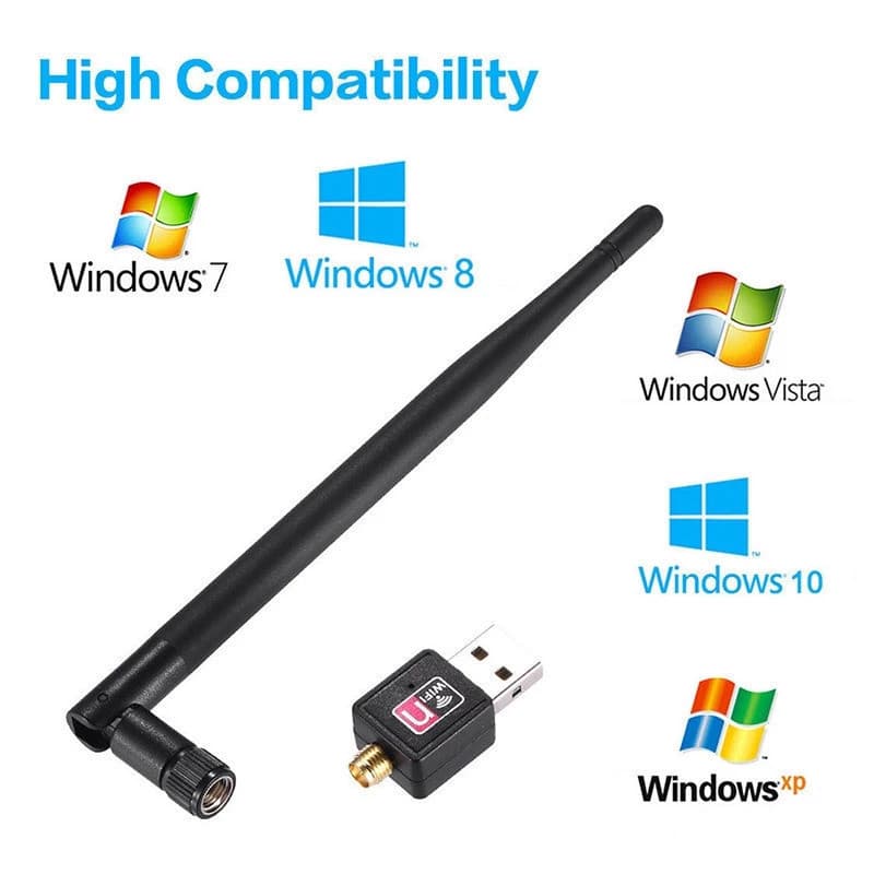 Adaptador WiFi USB 1200Mbps Antena Externa Receptor Wireless 802.11N para PC Notebook Desktop