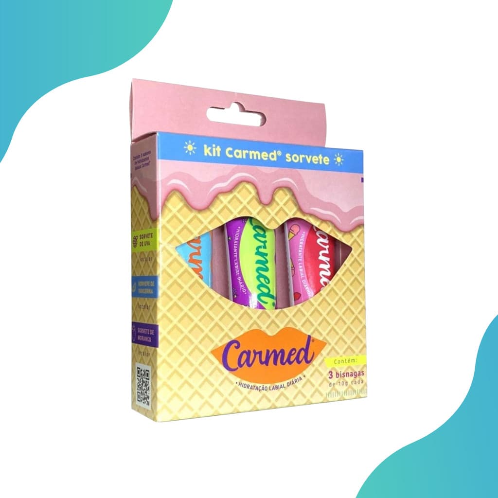 Kit Carmed Sorvete Verao Com 3 Bisnagas De 10g Cada