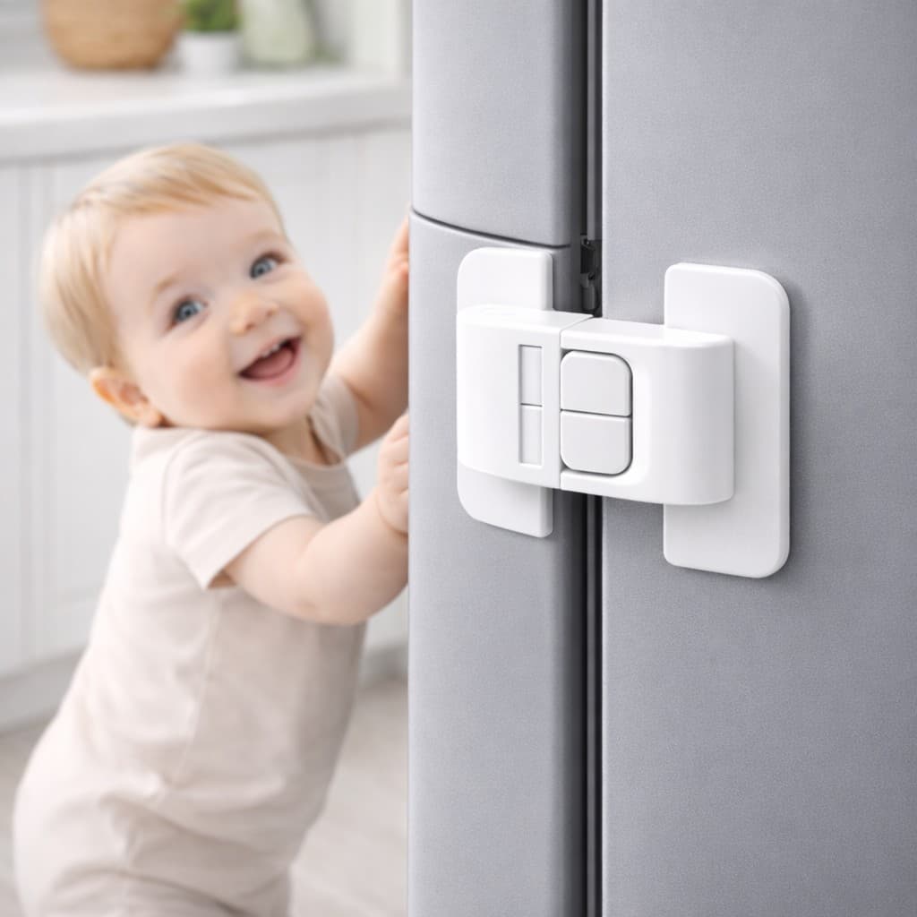 Travas Para Geladeira e Gavetas Protetor Segurança Infantíl Fechadura de Porta Armário