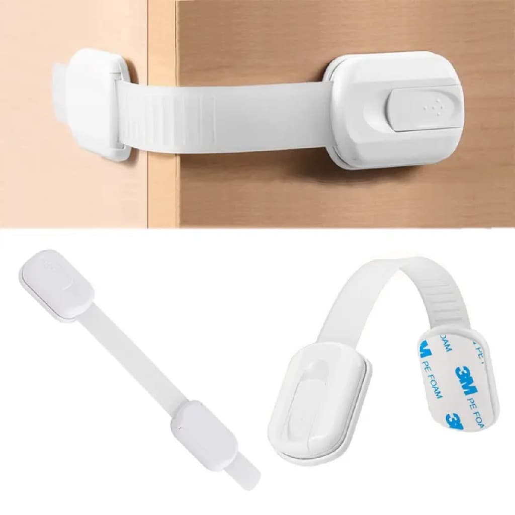 5 ou 10 Trava De Gaveta Armario Ajustavel Proteção Infantil Bebe Crianca Protetor Flexível Branco