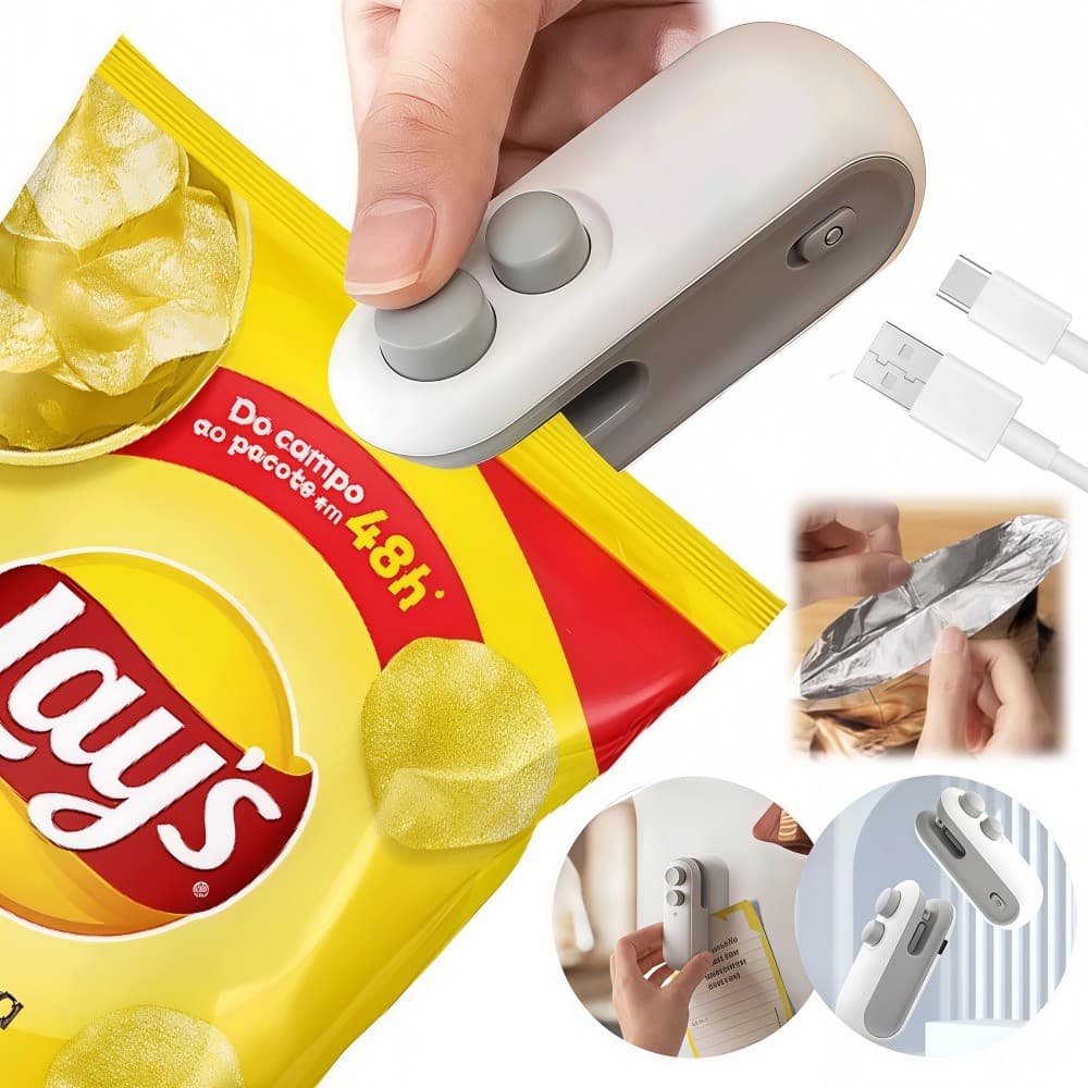 Mini Máquina Seladora de Embalagem Recarregável, Promoção com Alta Qualidade para Selagem Rápida e Prática