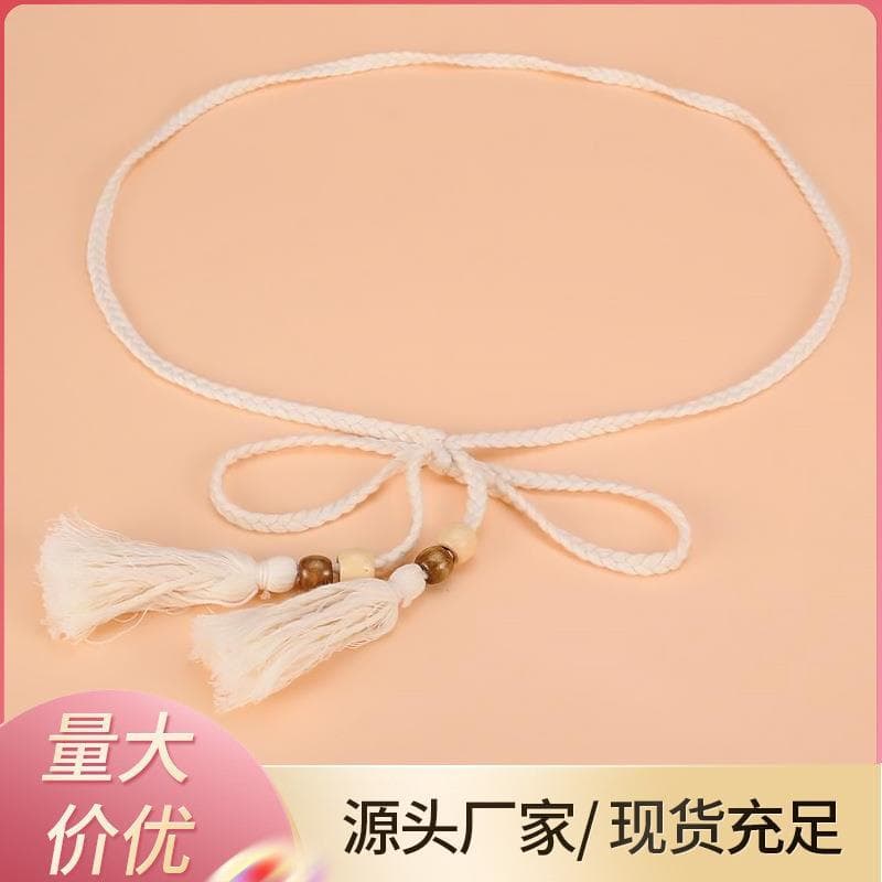 Hanfu em torno do pescoço Robe borla cinto meninos antigo vermelho cintura corrente estilo chinês cintura fina corda ata