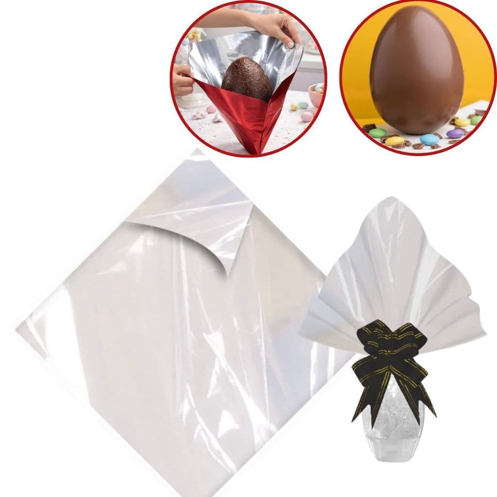 25 EMBALAGENS EXPRESS P/ OVO PÁSCOA 100/150G 24X24CM INCOLOR (CHOCO)