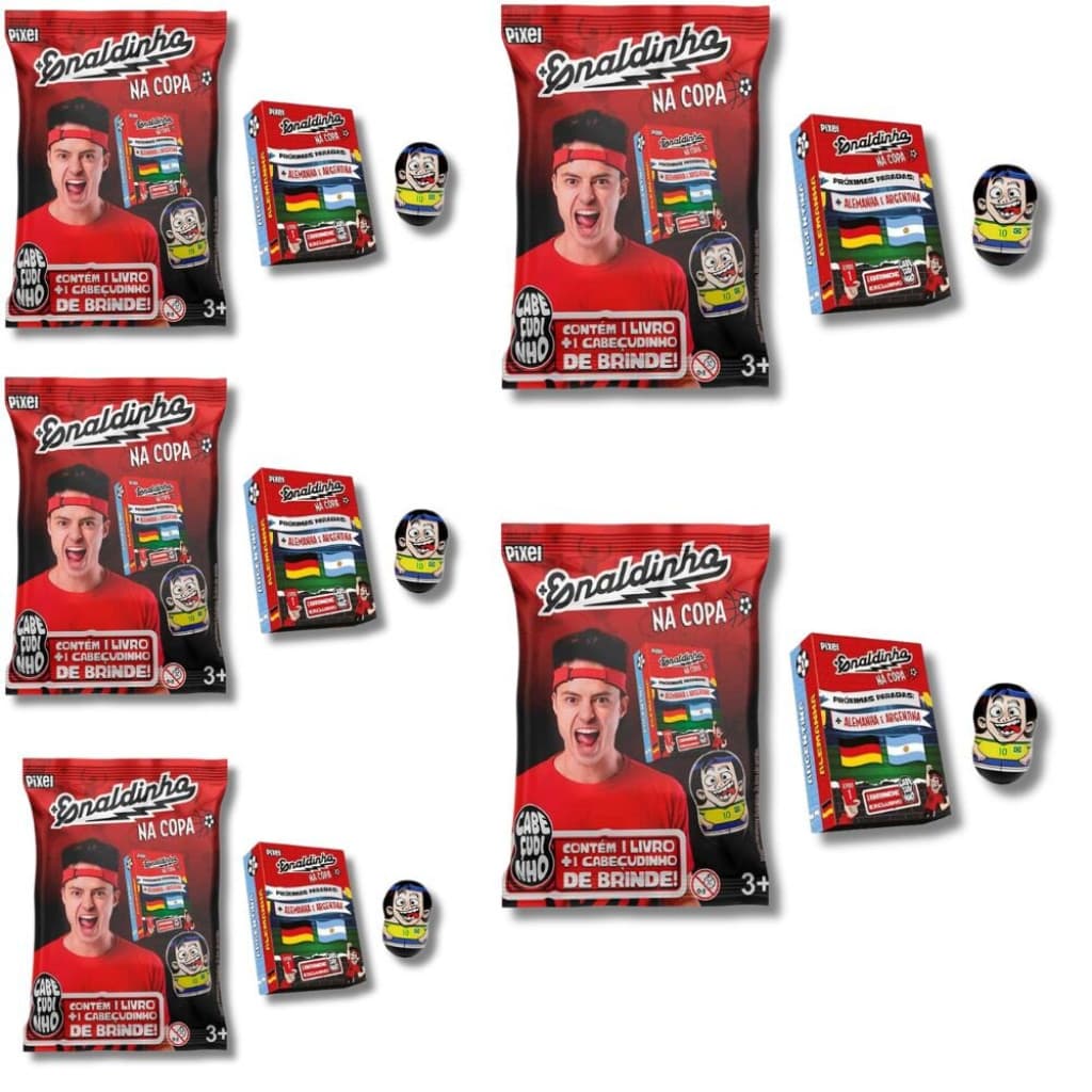 Kit 5 Enaldinho Na Copa Flow Pack Oficial Cabeçudinhos