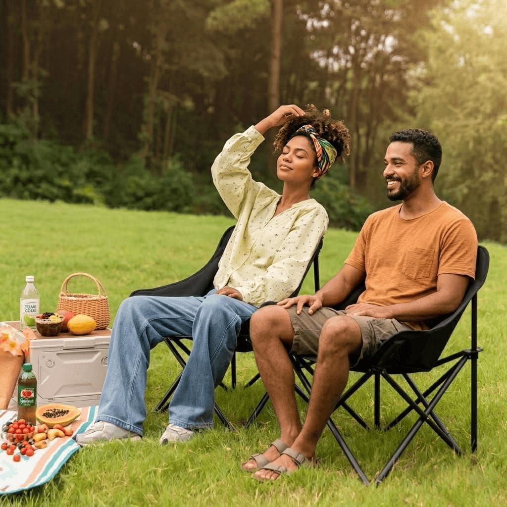 Cadeira Lua Dobrável Confortável com Estrutura de Aço para Lazer