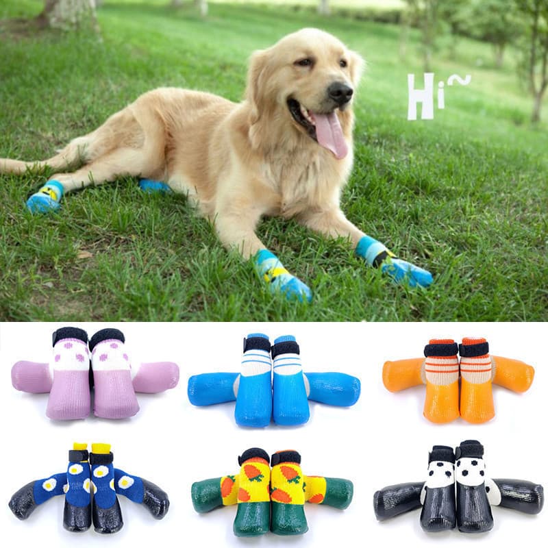 4 Pçs/Set Pet Gatos Cão Sapatos Calçados Botas De Chuva Filhote De Cachorro Cães Antiderrapantes À Prova D'água