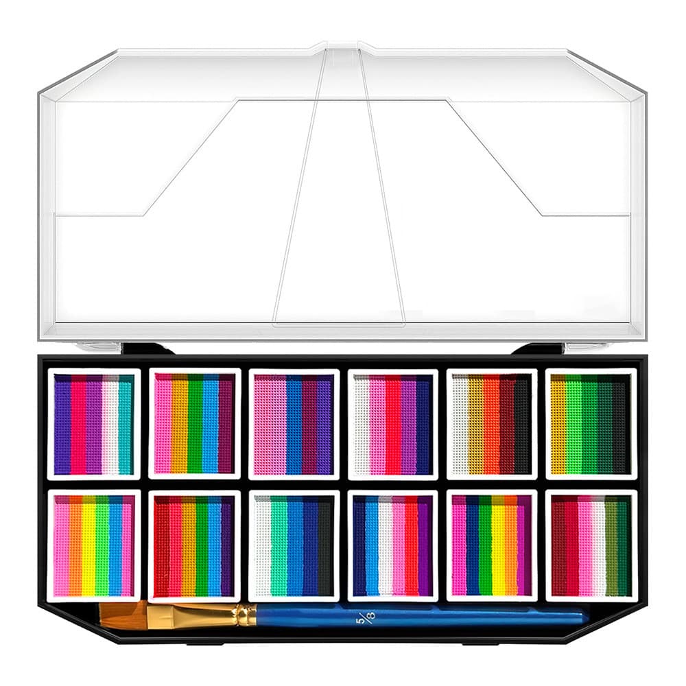 12 cores paleta de pintura corporal solúvel em água Halloween rosto cor palco desempenho maquiagem pintura arco-íris cor
