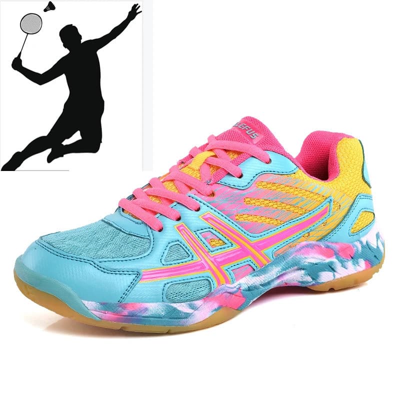 Mulheres E Homens Sapatos Esportivos Profissionais De Badminton Confortável Respirável Tênis Absorção De Choque Vôlei