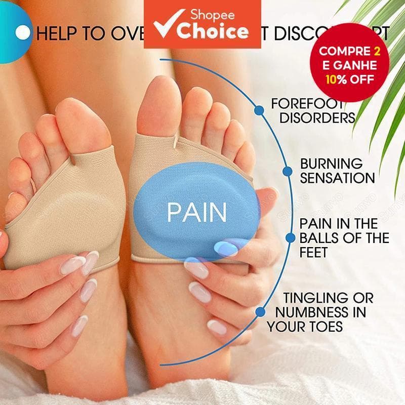 Almofada Grossa Respirável Para Antepé , Resistente Ao Desgaste , Capa De Proteção Os Pés , Verão 2026 , Unissex , Ajust