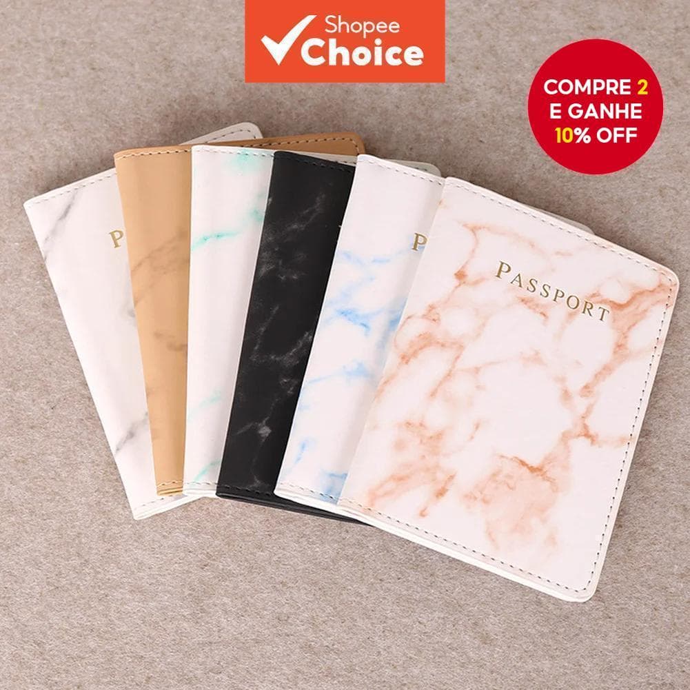 Capa Para Passaporte Com Estampa De Mármore – Carteira De Viagem De Couro PU Mulheres E Homens Compartimentos Identifica