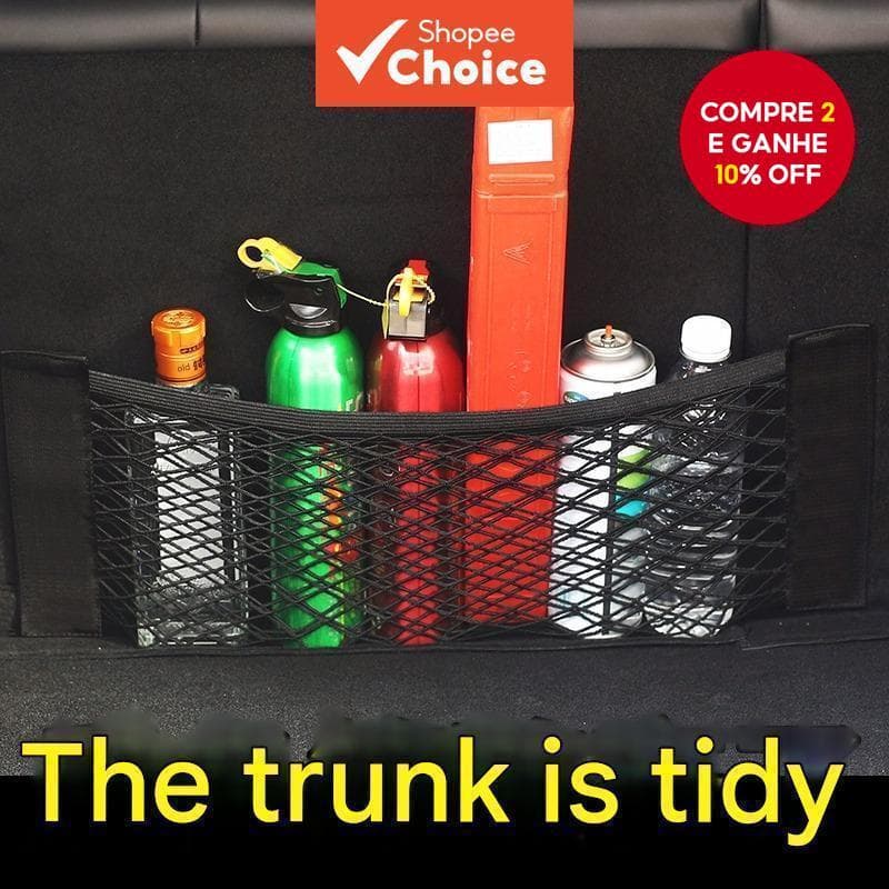  Adequado para porta-malas de carro em camurça, rede de armazenamento para porta-malas com velcro, suprimentos para