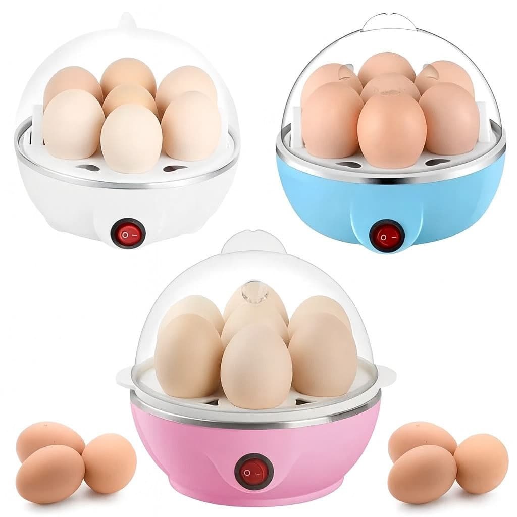 Cozedor de Ovos Elétrico Portátil à Vapor Até 7 Ovos Multifuncional Prático e Rápido para Ovos e Legumes