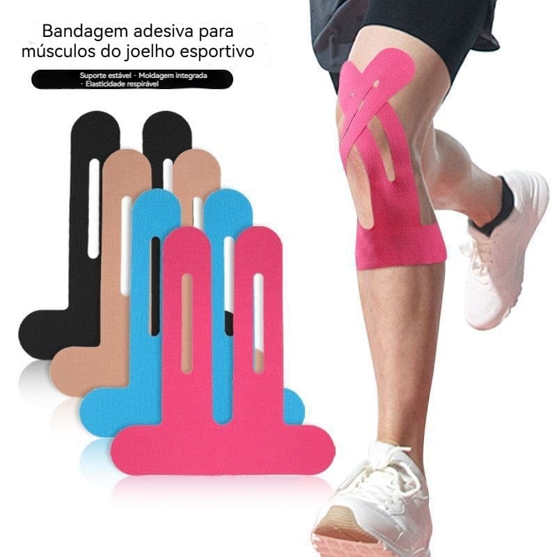 Kit 5 Fita Kinesio Bandagem Elástica Tape Fisioterapia Adesiva Alivia a Dor Lesão Atleta