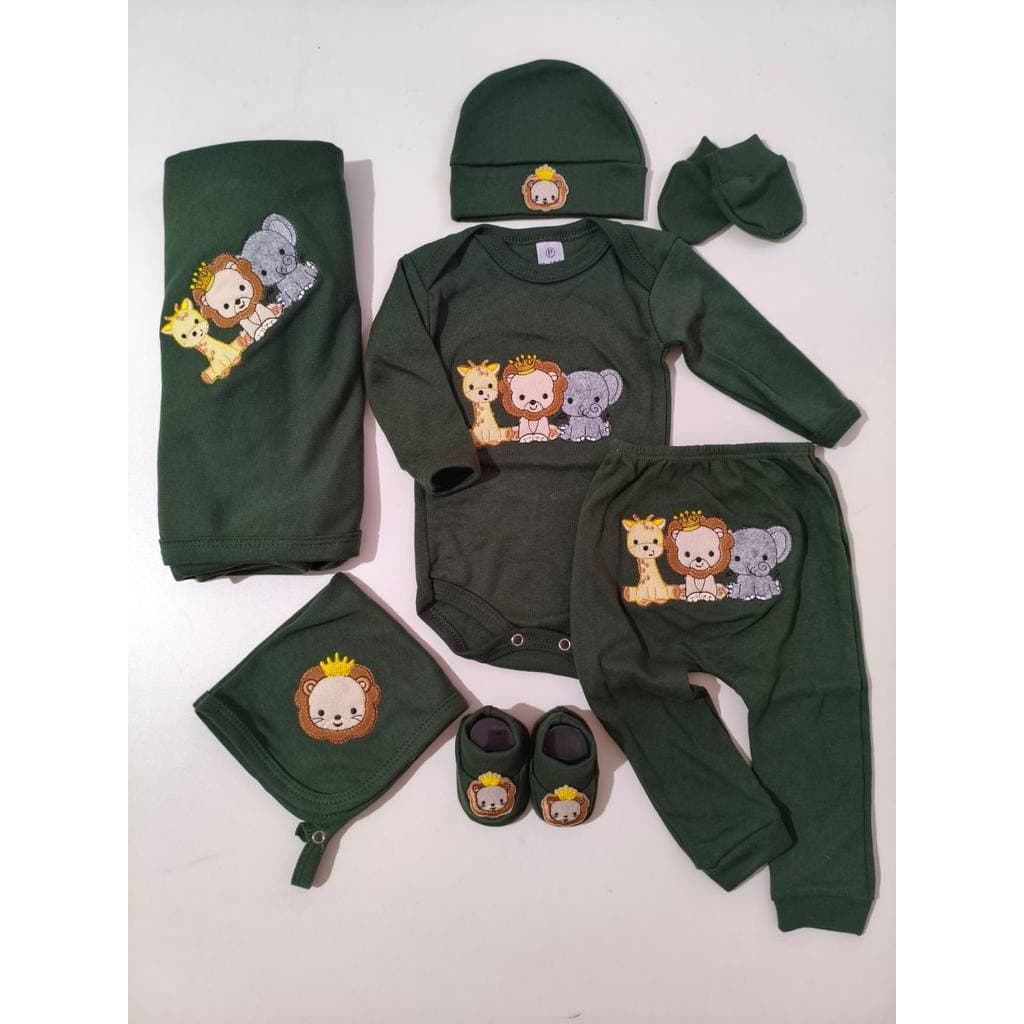 saida de maternidade bebe menino roupa recem nascido com 7 pecas