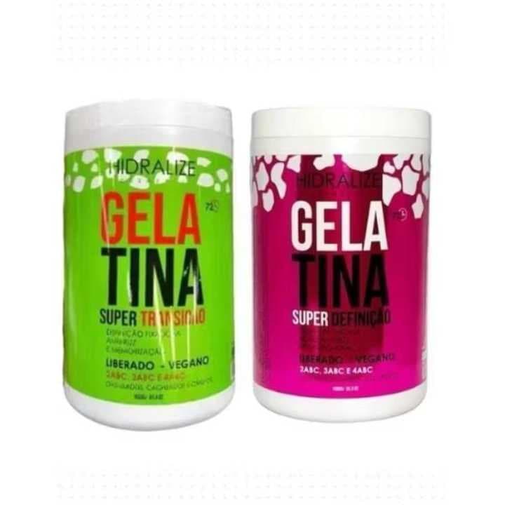 Kit Com 2 Gelatinas - Cachos perfeitos Hidratação/Nutrição 1Kg - Hidraliza