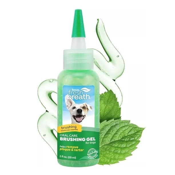 Tropiclean Fresh Breath Brushing Gel Removedor Tártaro, Menta- 59ml EUA