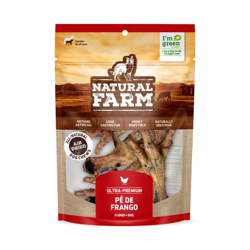 Petisco Pé de Frango 5 Unidades Natural Farm Ótima Para Cães