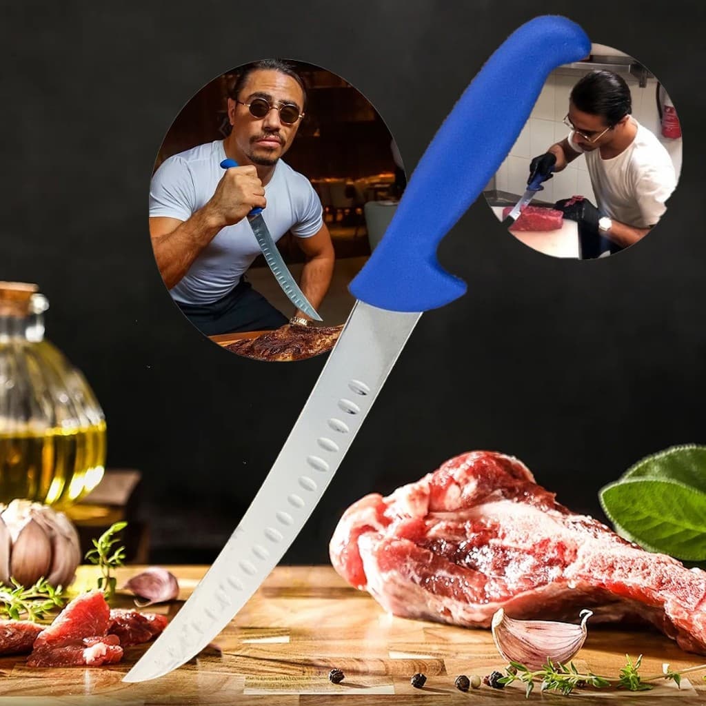 Faca Churrasco Artesanal Aço Inox Salt Bae Chef 30CM