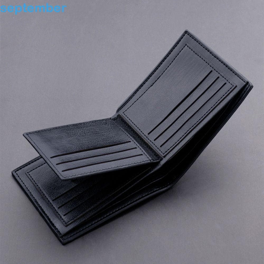 Carteira Curta Masculina SEPTEMBERB , Bolsa Fina À Prova D'água De 2 Dobras De Couro Durável Contratada Macia