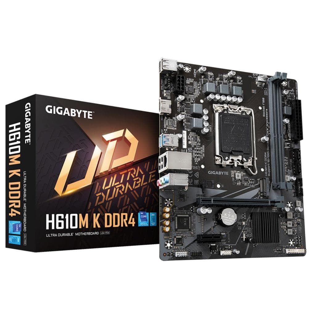 Placa Mãe Gigabyte H610M K DDR4, Chipset H610, Intel LGA 1700, mATX, DDR4