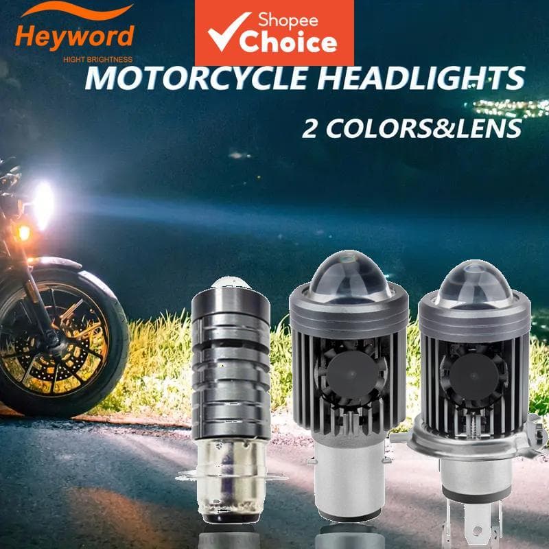  Lâmpadas de farol de motocicleta LED H4/H6, 8000 lúmens, 12V, feixe alto/baixo, lente CSP, faróis de neblina