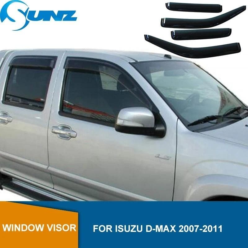 Viseira De Ventilação Da Janela Lateral Para Isuzu D-max Dmax 2007 2008 2009 2010 2011 Sol Chuva Defletor Guarda Toldo A