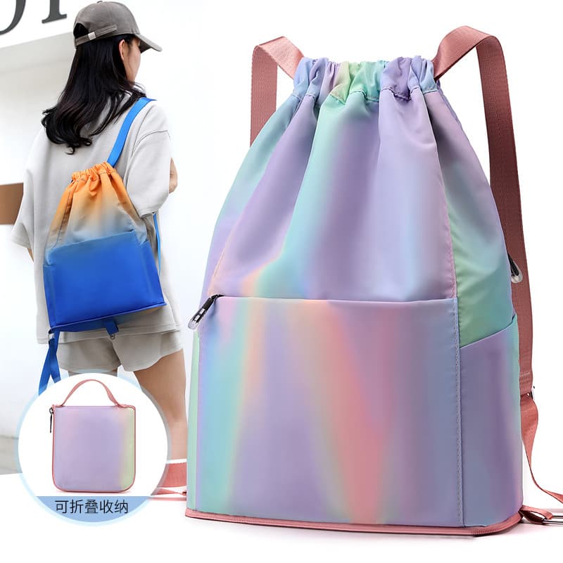 Cordão viagem ao ar livre cordão saco de basquete leve mochila feminina grande capacidade mochila de viagem masculino la