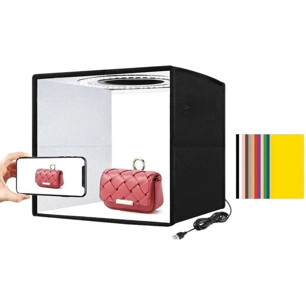 Studio Led Box Fotografia Estúdio Caixa Ajustável Lightbox Com 6 Cores USB 30x30x30cm P.QIU