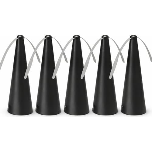 Kit 5 Ventilador Repelente Insetos Moscas Mosquitos Preto Giratório Abanar