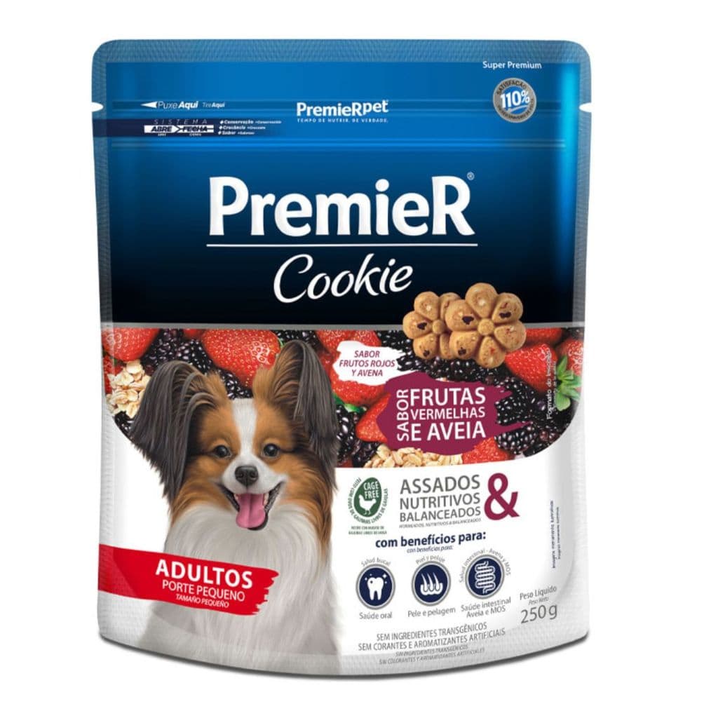 Premier Cookie para Cães Adultos Sabor Frutas Vermelhas 250g