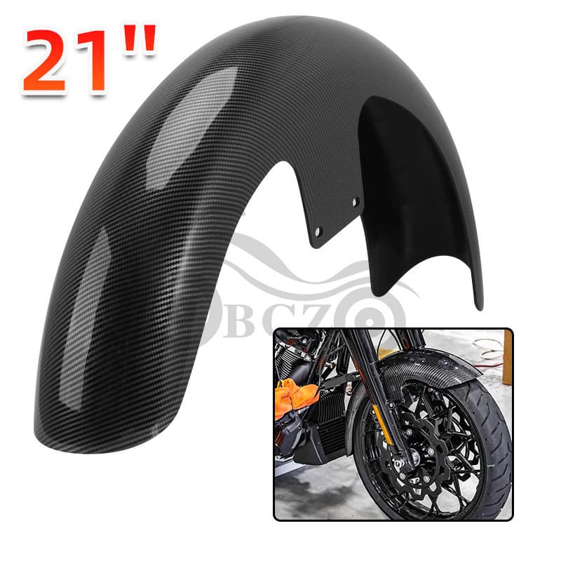 Adequado para Harley deslizando rua deslizante modificado fibra de carbono ABS 70cm frente Fender paralama telha 97-23