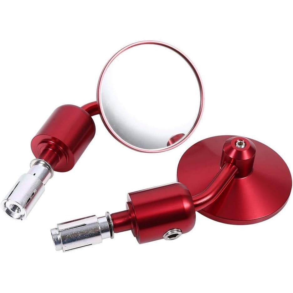 Espelhos Retrovisores Vermelhos de 7/8", Espelhos Laterais Ajustáveis de 3" Redondos para Motocicleta (Vermelho)