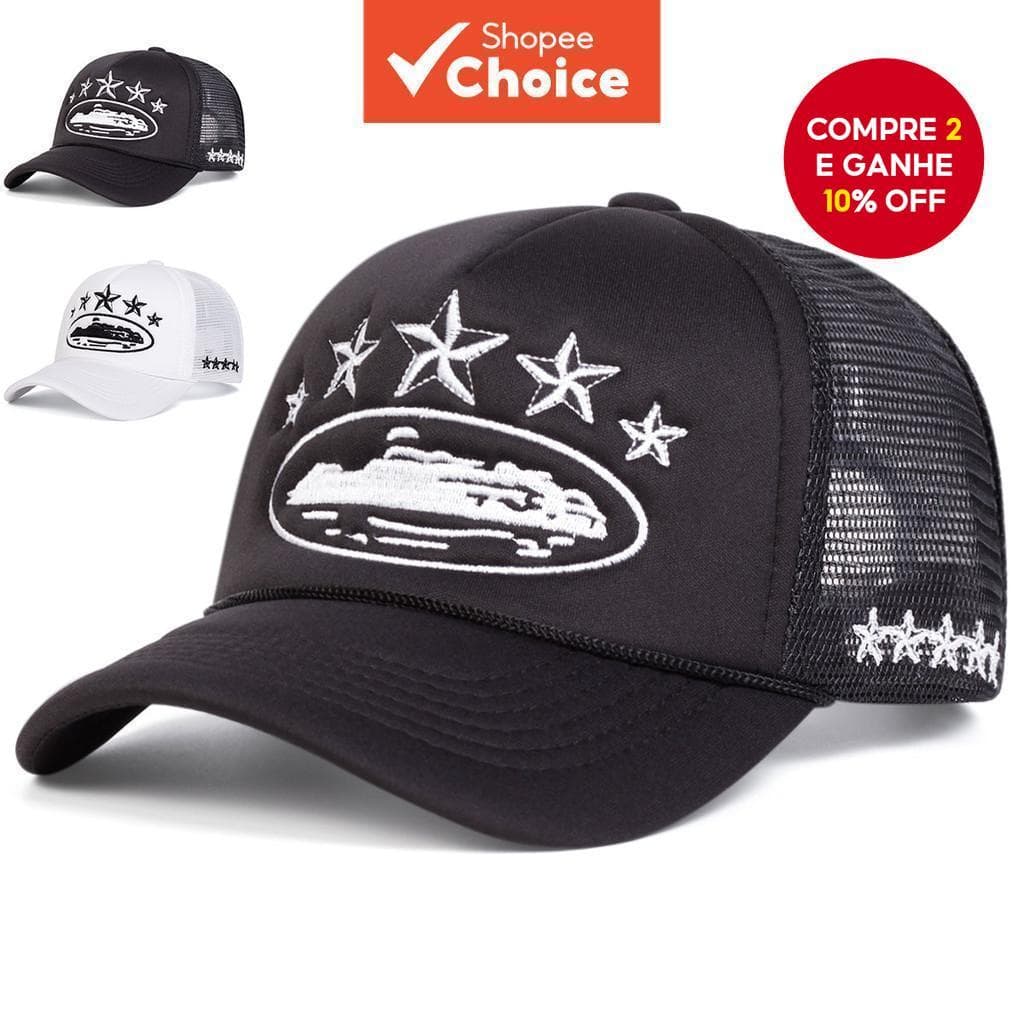 Unissex Estrela De Cinco Pontas Porta-Aviões Bordado Malha Ajustável Boné De Beisebol Pesca Primavera E Verão Lazer Ao A