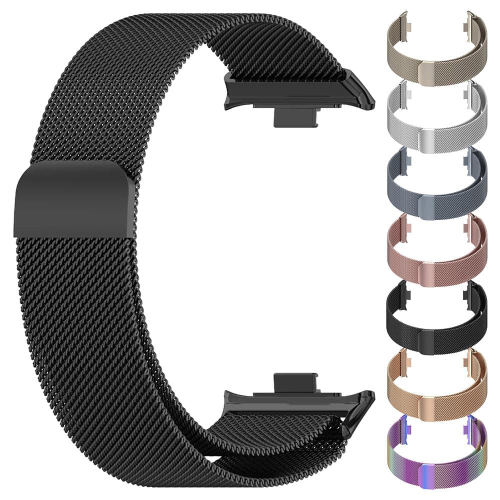 Strap Pulseira De Milanesa De Magnético Metal Aço Para Relógio Smartwatch Redmi Watch 6/5/4 /Xiaomi Band 9 Pro 8 Pro