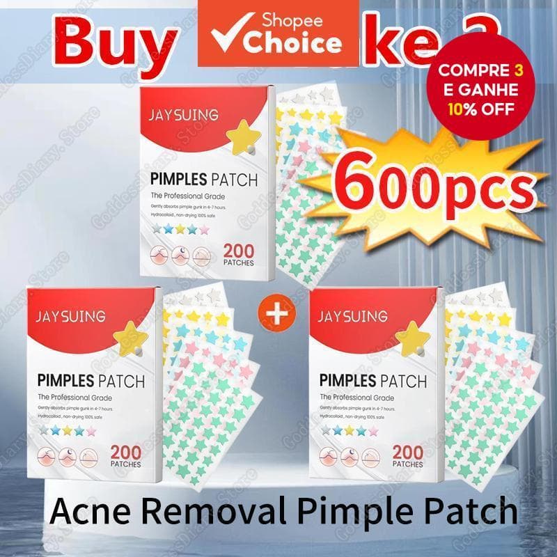 Compre 1 Leve 2 600 Unidades Mini Star Acne Patches Corretivo De Manchas Atualizados Cuidados Faciais