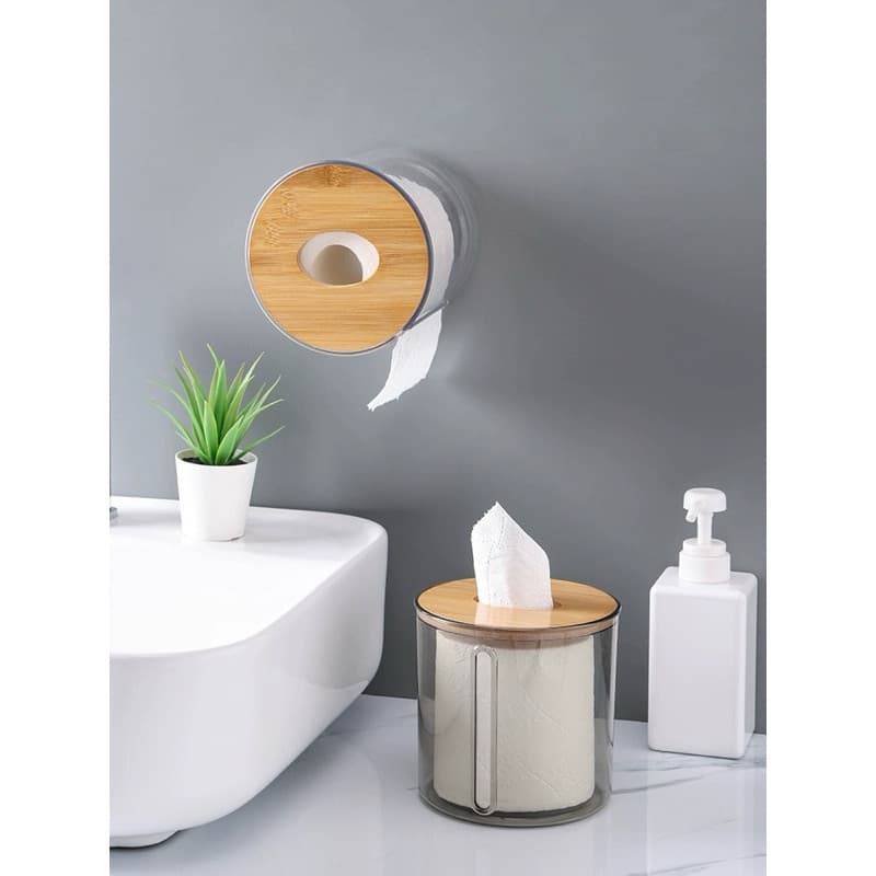 Suporte Redondo Para Papel Higiênico Caixa De Lenços De Parede À Prova D'água