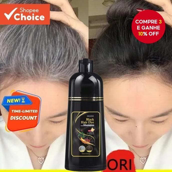 Nutrição De Shampoo Anti-Queda De Cabelo Enegrecido Para Cabelos Mais Grossos , Cheios E Pretos A Jato